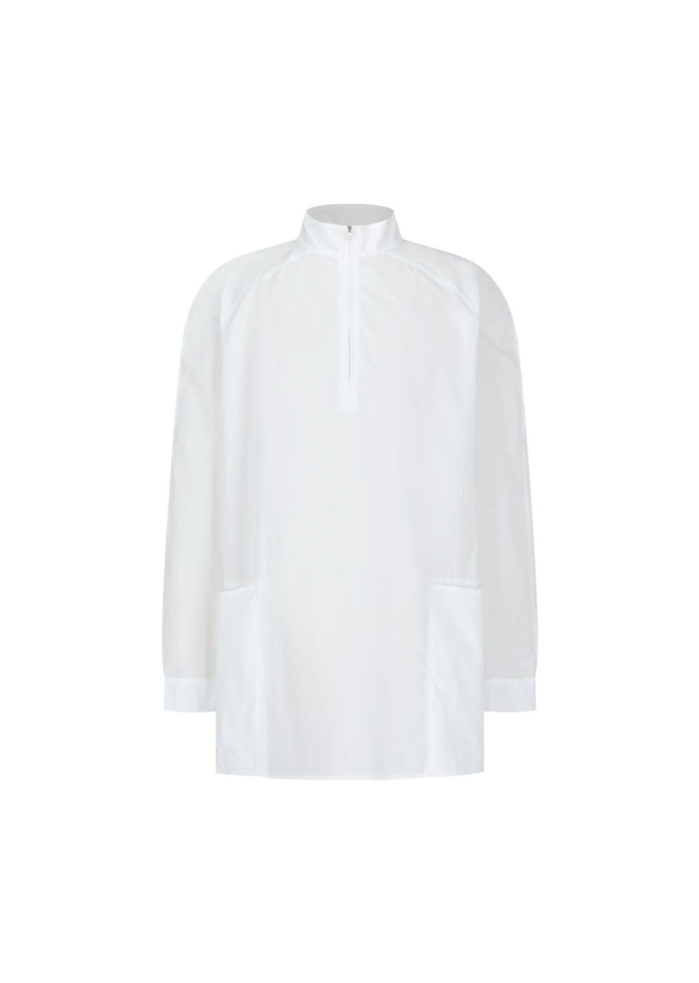 half neck tunic shirt, white