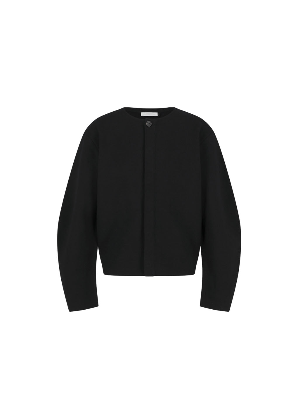 men's curved silhouette cardigan, black