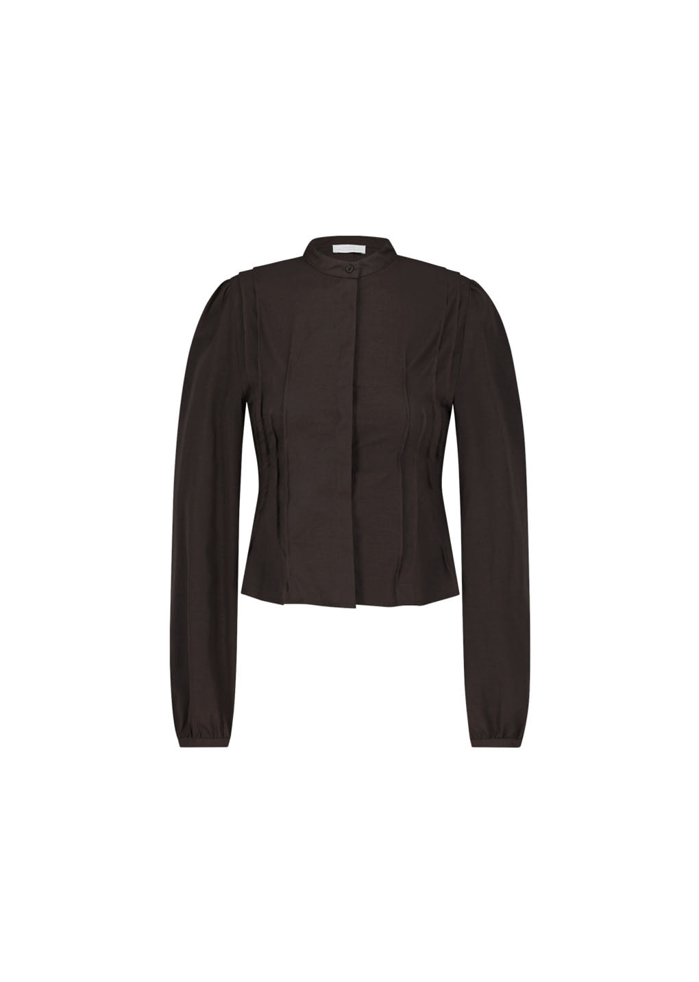 pintuck slim shirt, brown