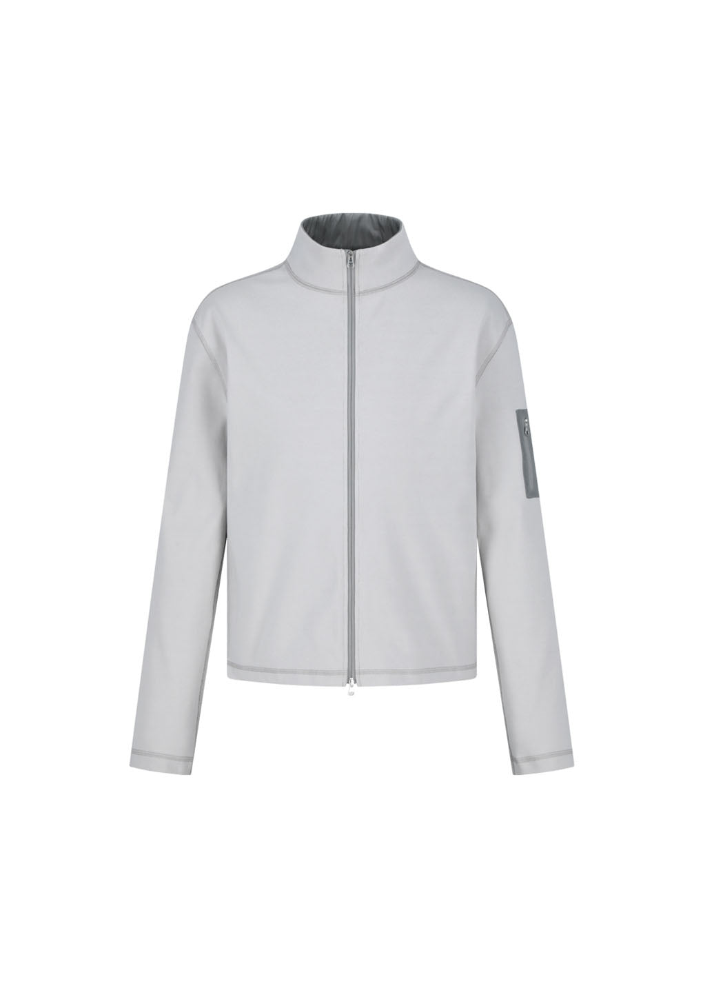 pocket zip up jumper, grey