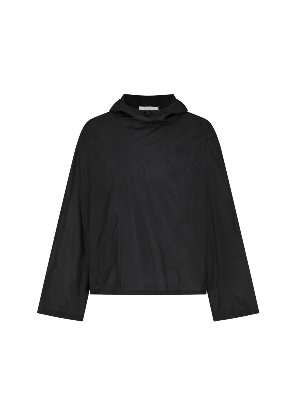 sheer hoodie anorak, black