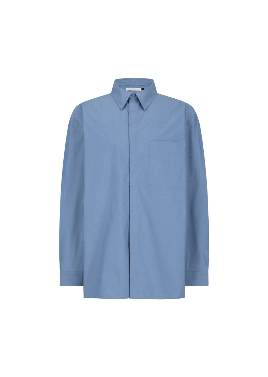 square pocket oversized shirt, blue
