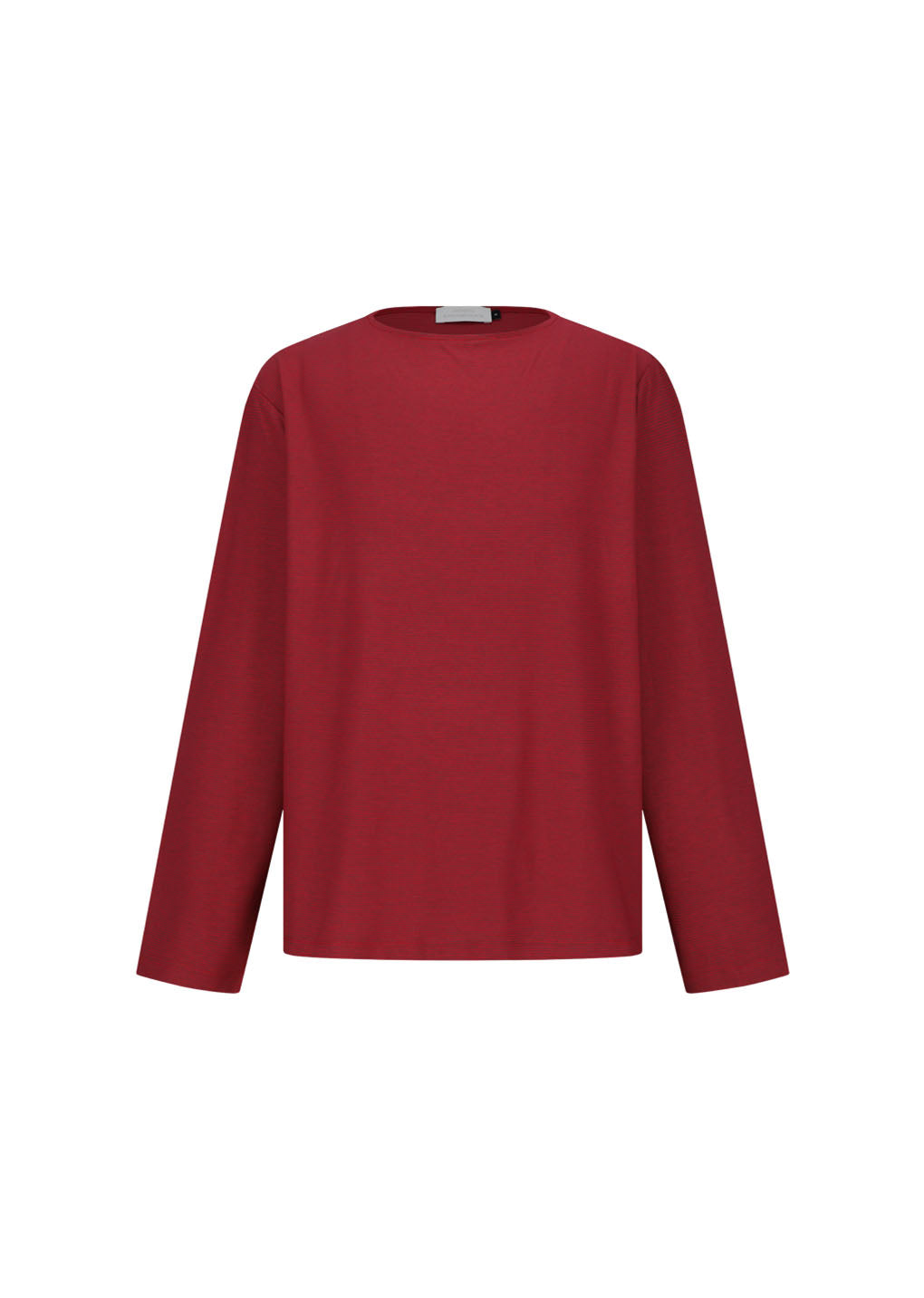stripe boat neck long sleeve, red