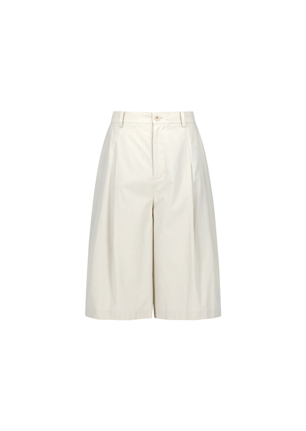 wide bermuda pants, ivory