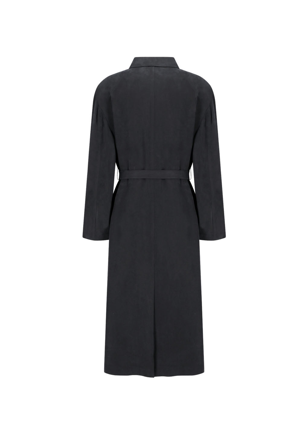 cupro oversize trench coat, black