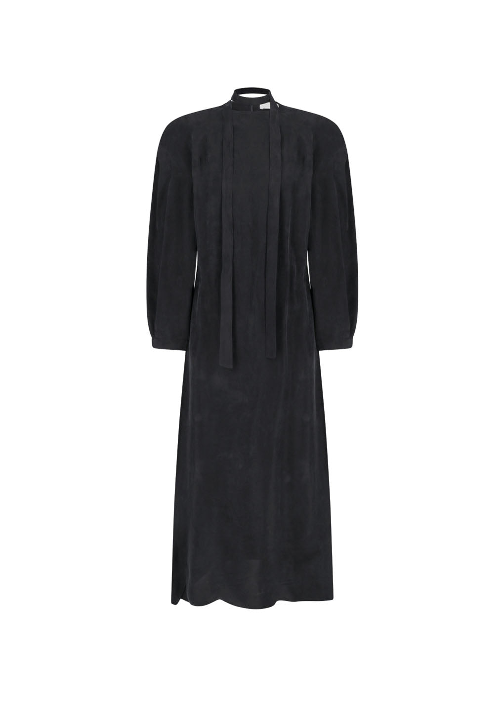 cupro raglan dress, black