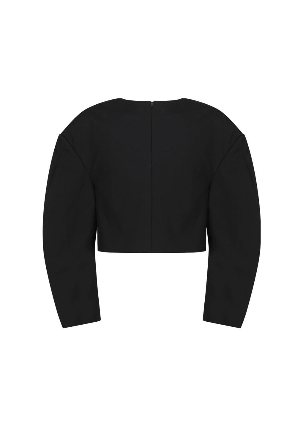 curved crop top, black
