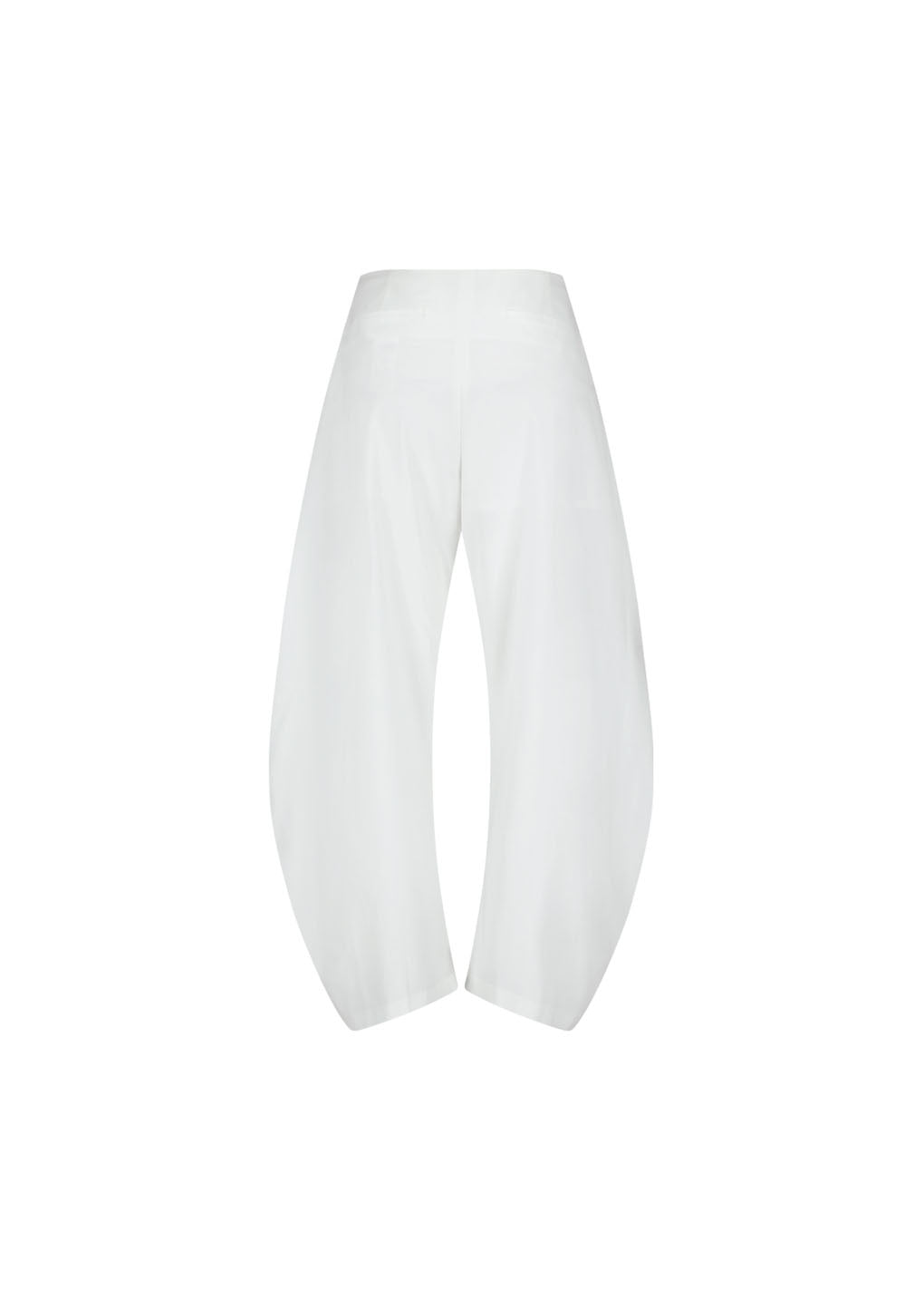 curved silhouette pants, white