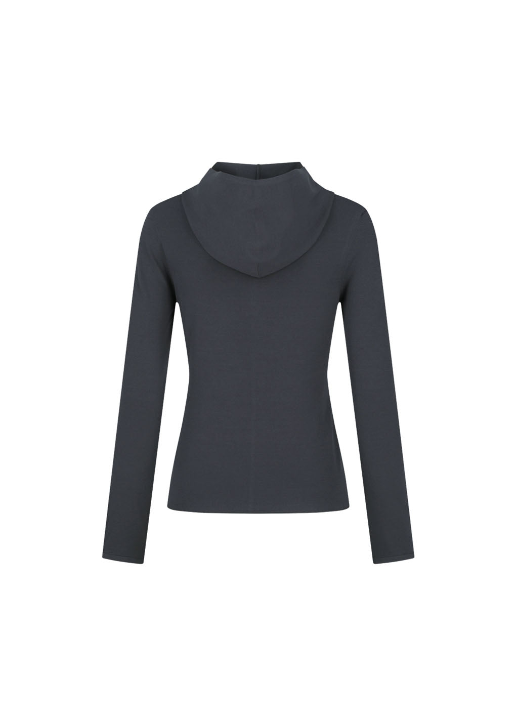half zip-up knit hoodie, charcoal