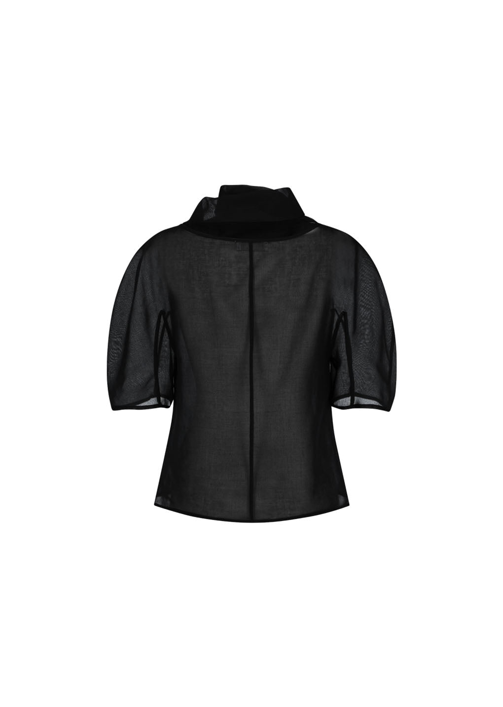 knotted collar top, black