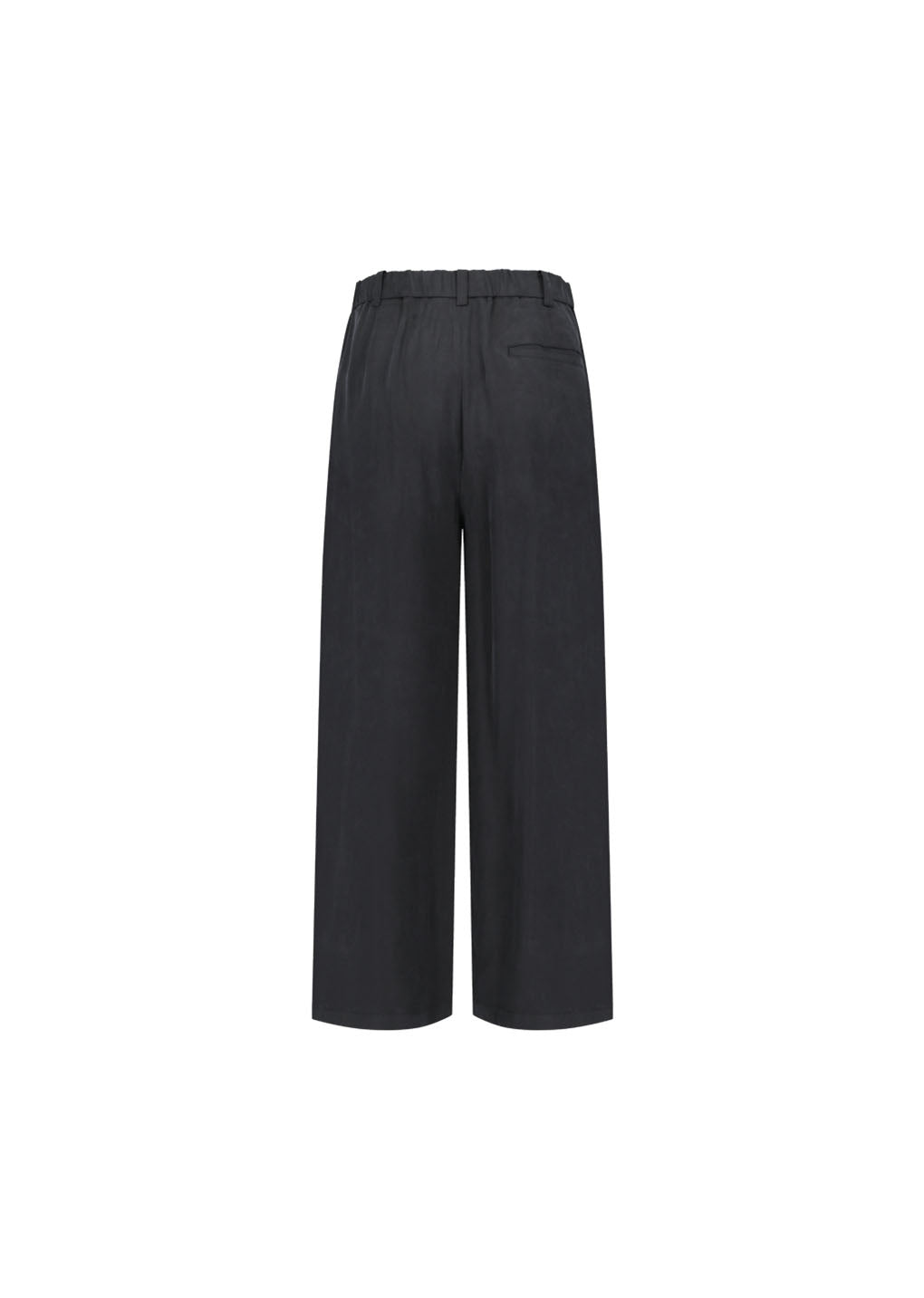 men's cupro two tuck wide pants, black