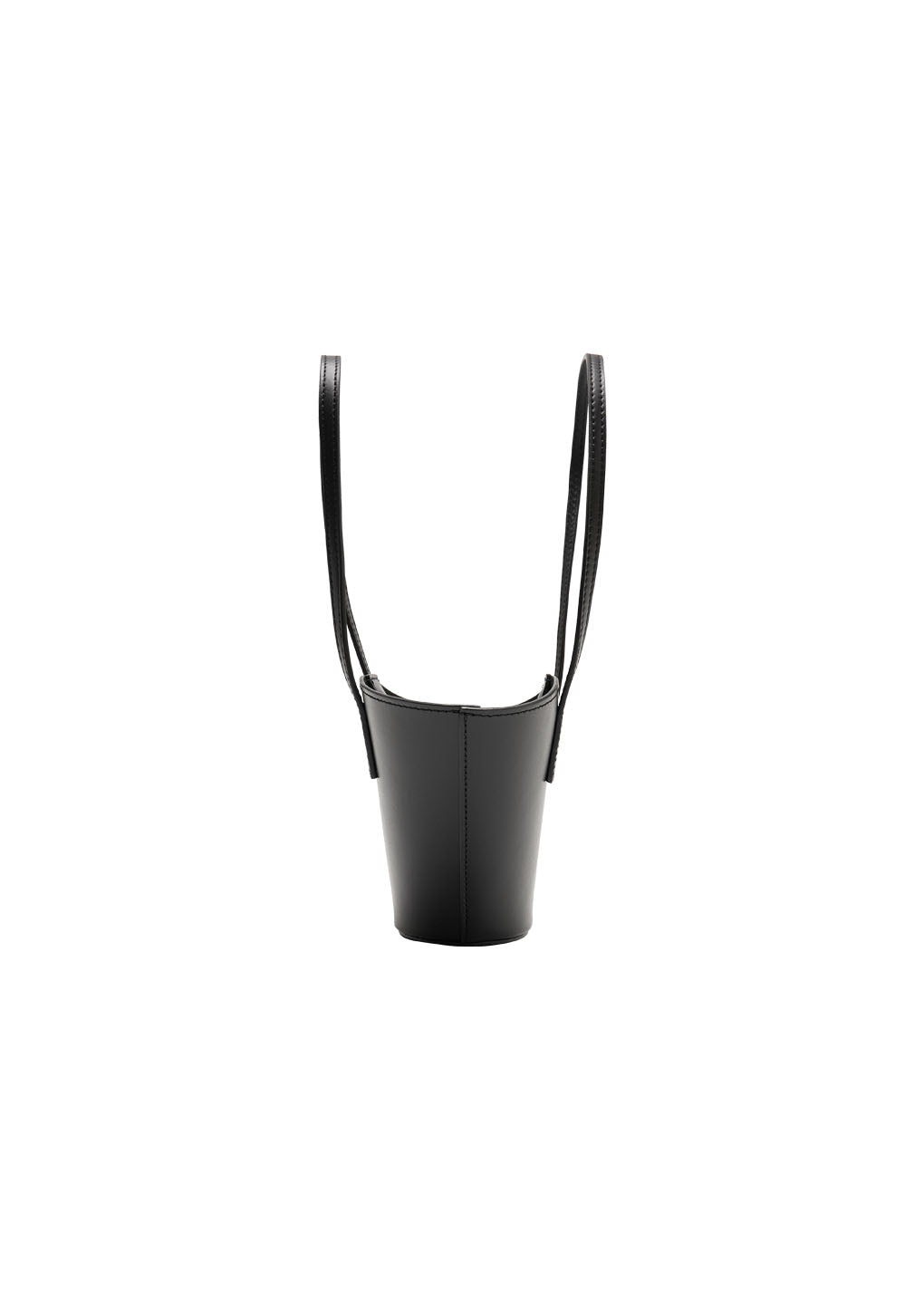 mini leather bucket bag, black