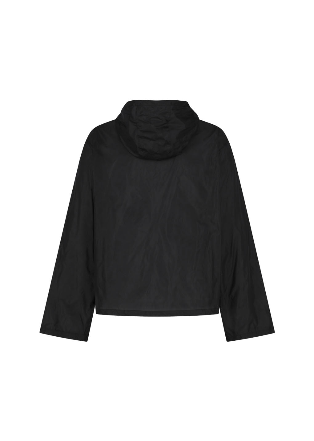 sheer hoodie anorak, black