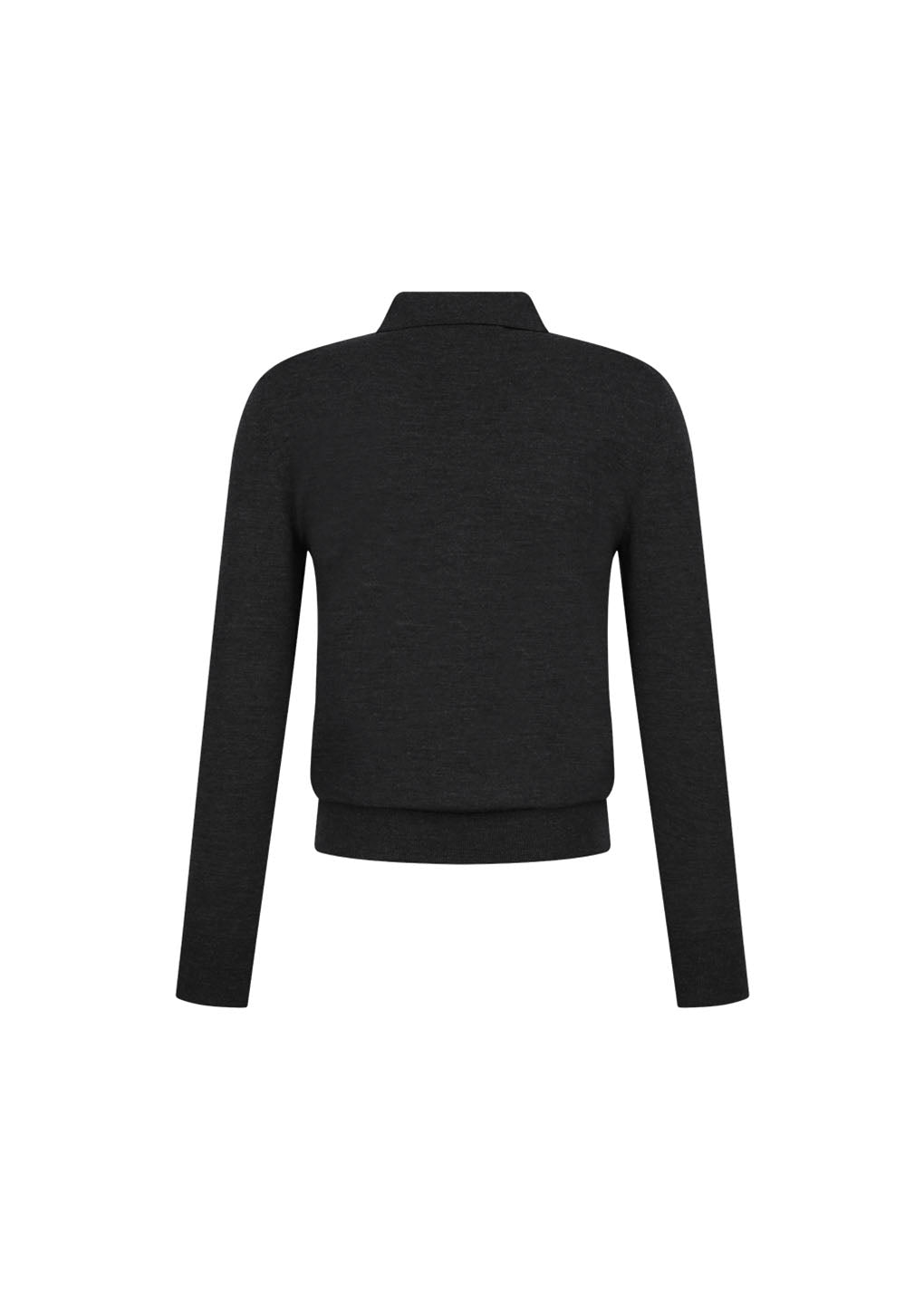 wool collar knit, charcoal