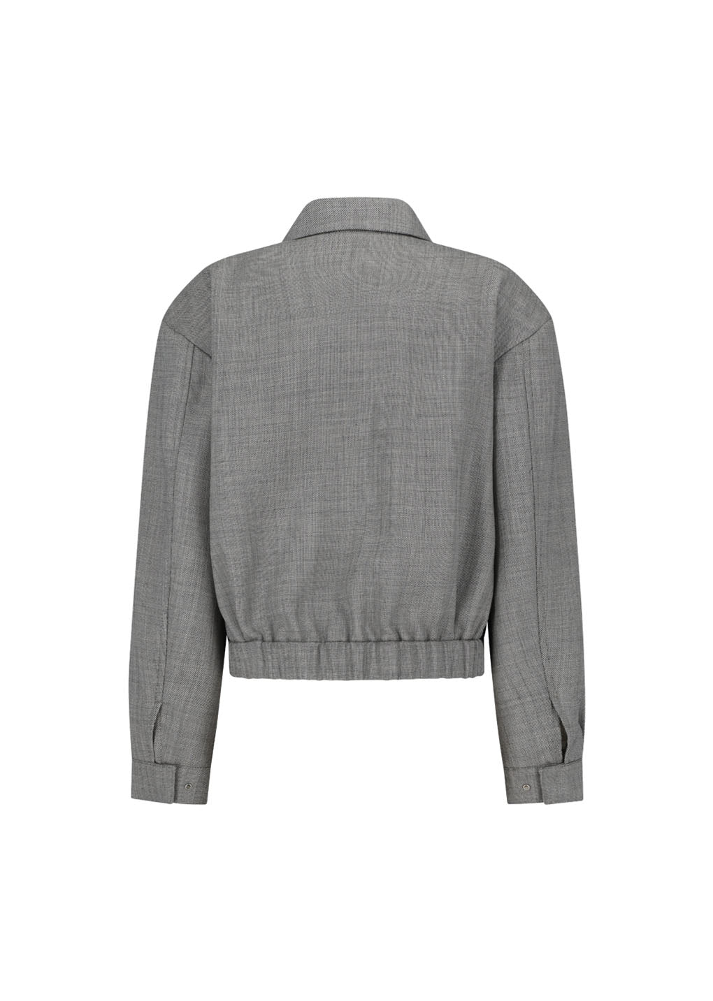 wool crop zip-up jumper, grey beige