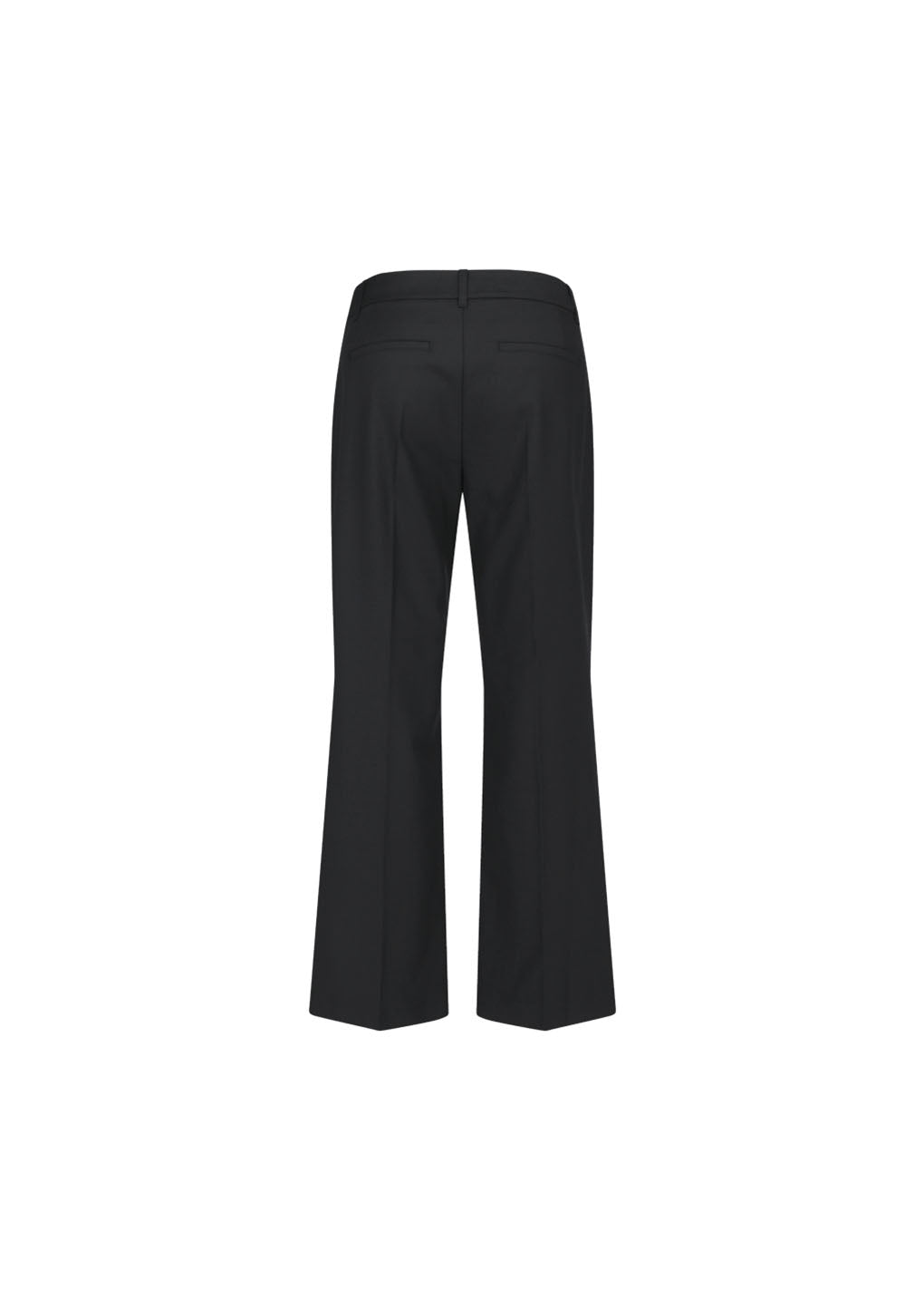 wool flared pants, black