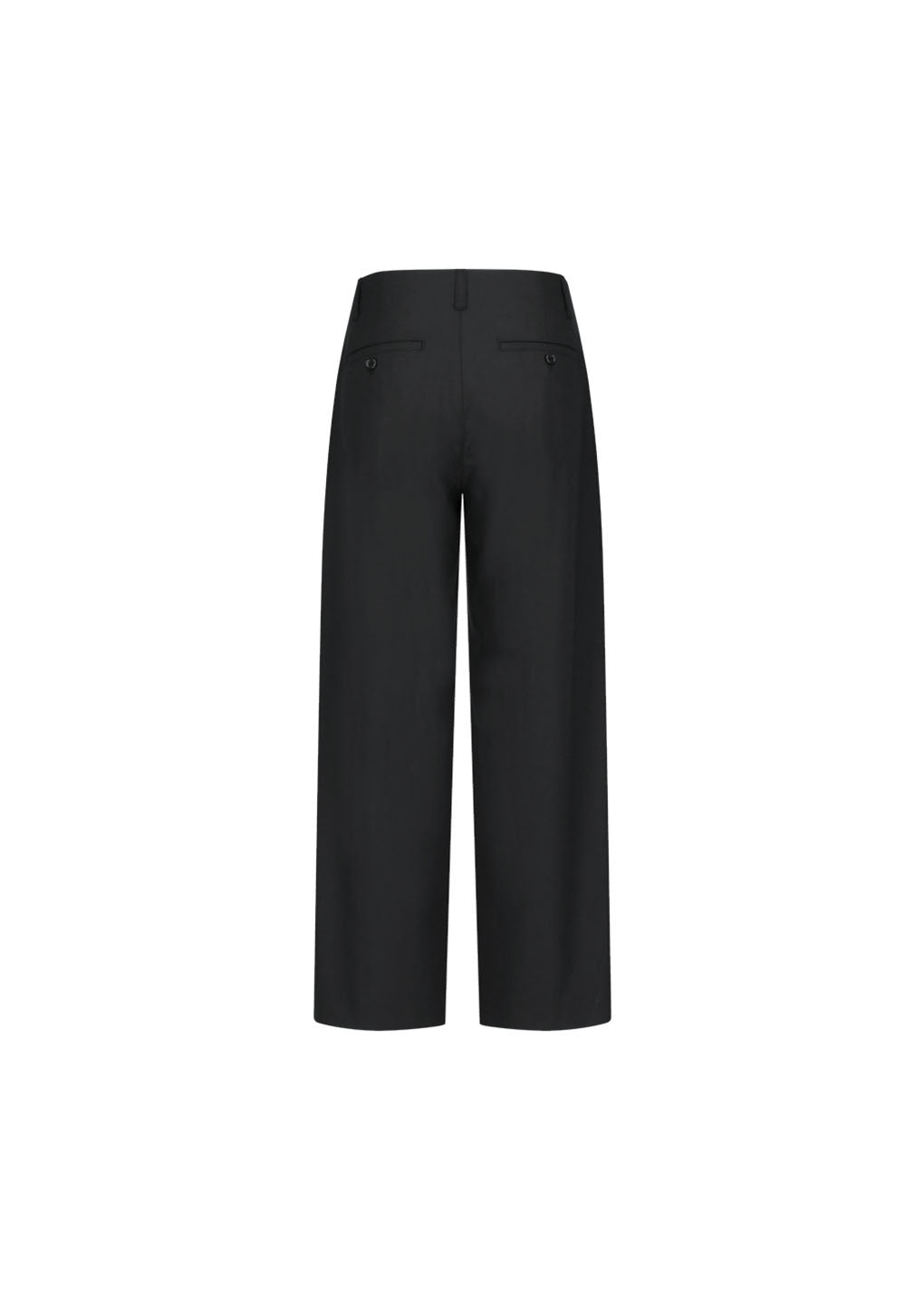 wool wide pants, black