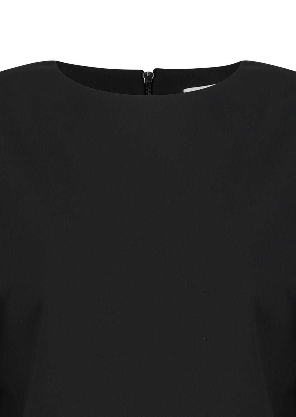 curved crop top, black