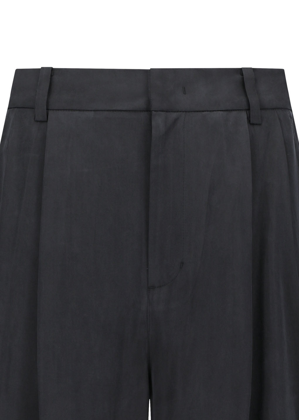 men's cupro two tuck wide pants, black