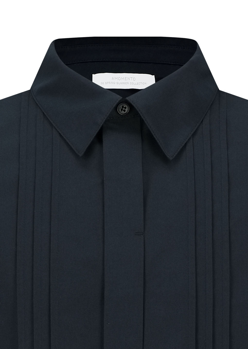 pleated shirt, navy