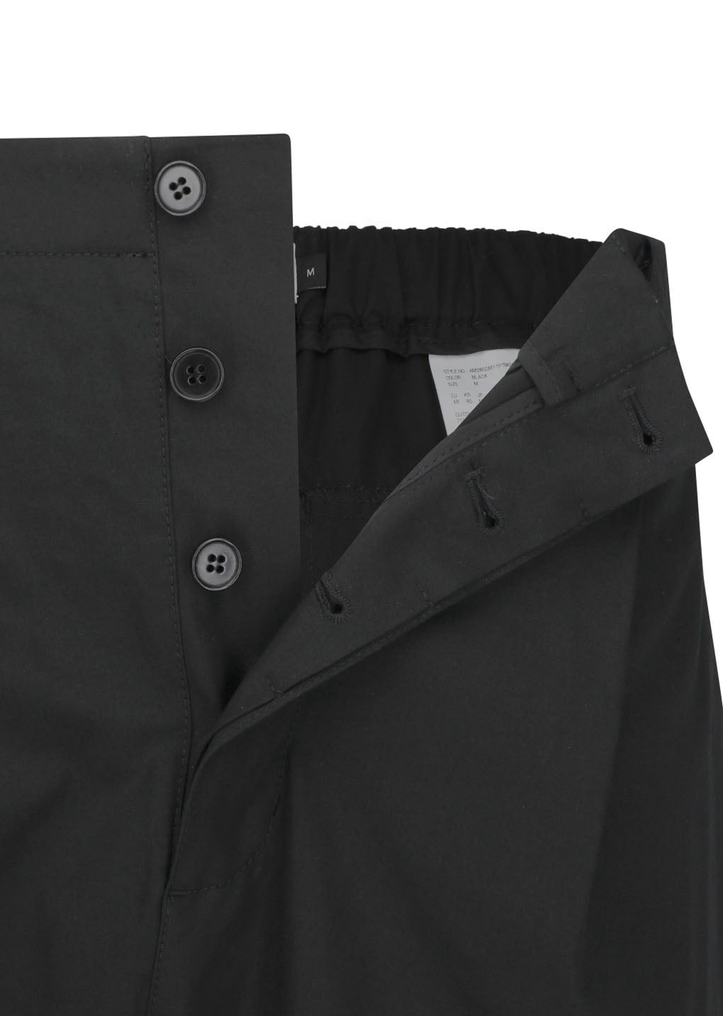 pocket banding pants, black