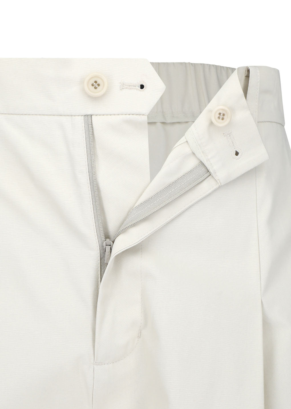 wide bermuda pants, ivory