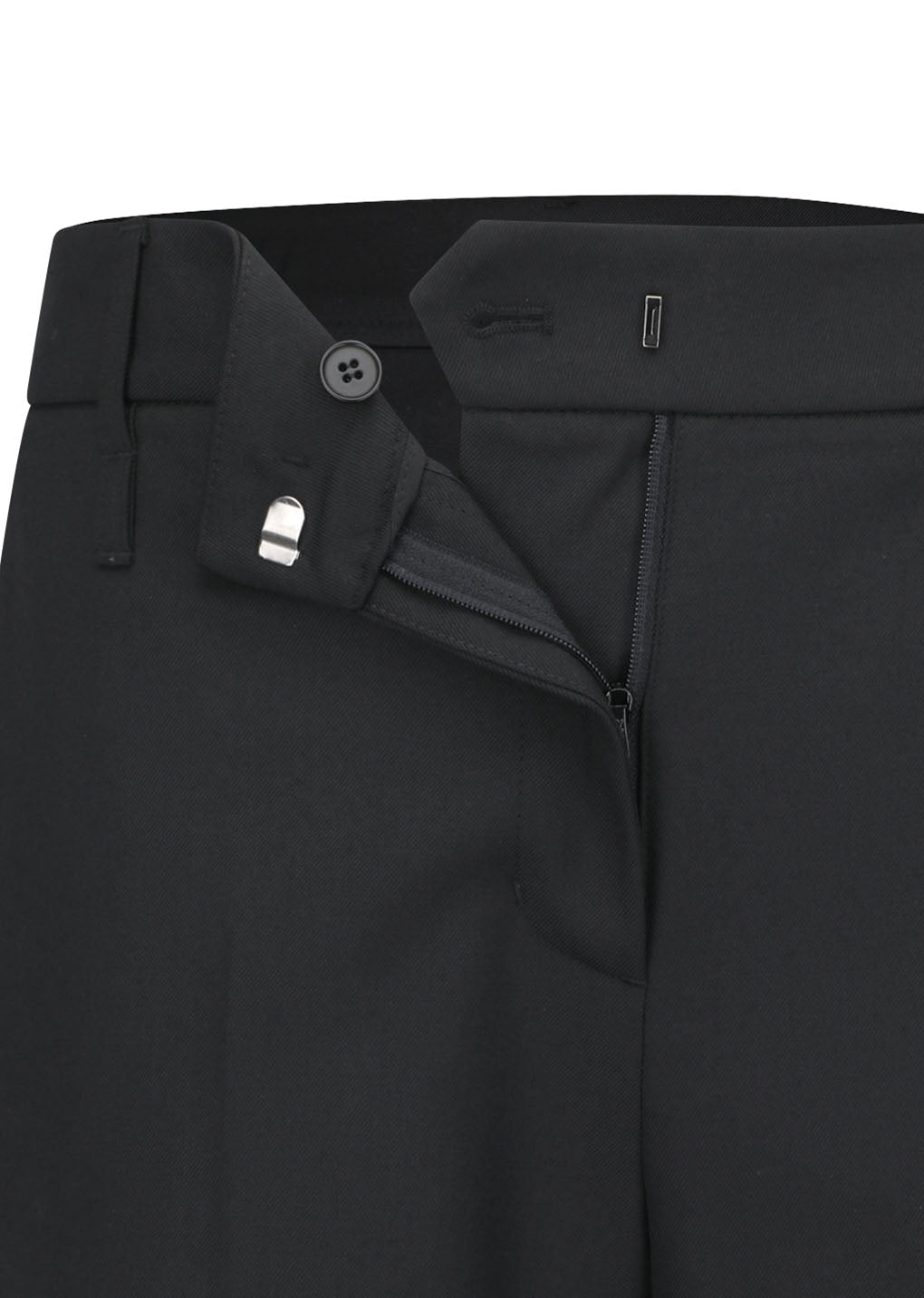wool flared pants, black