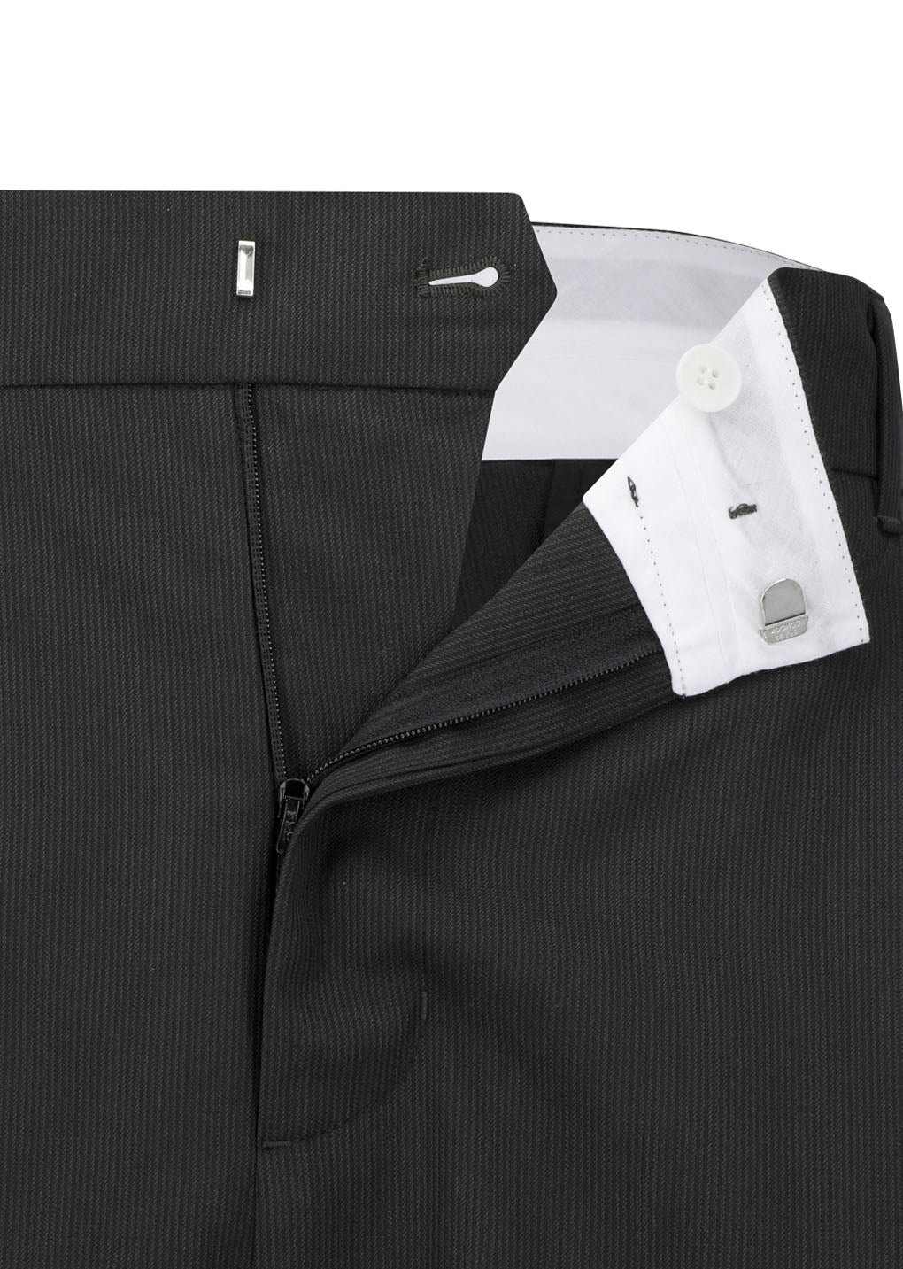 wool stripe martine pants, black