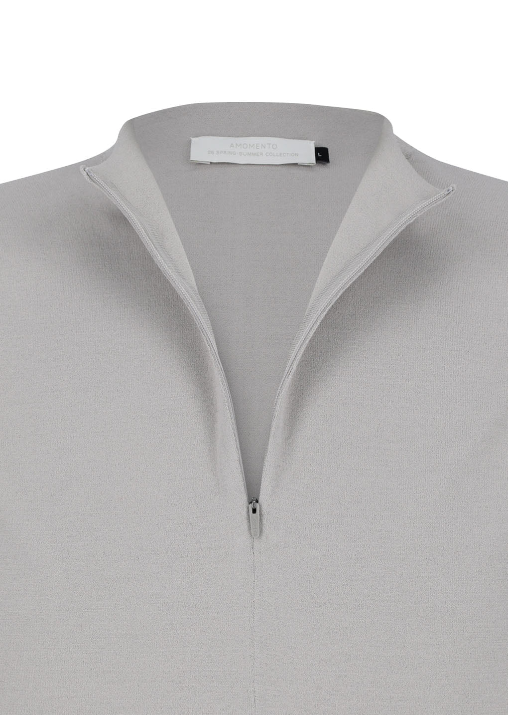 half zip-up knit, grey beige