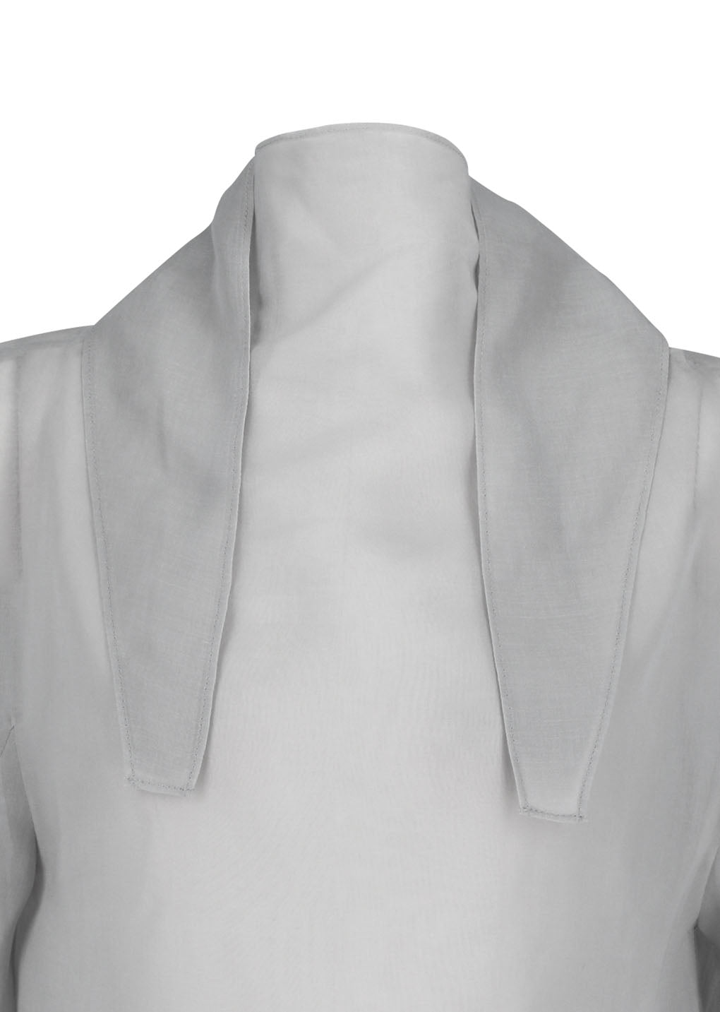 knotted collar top, grey