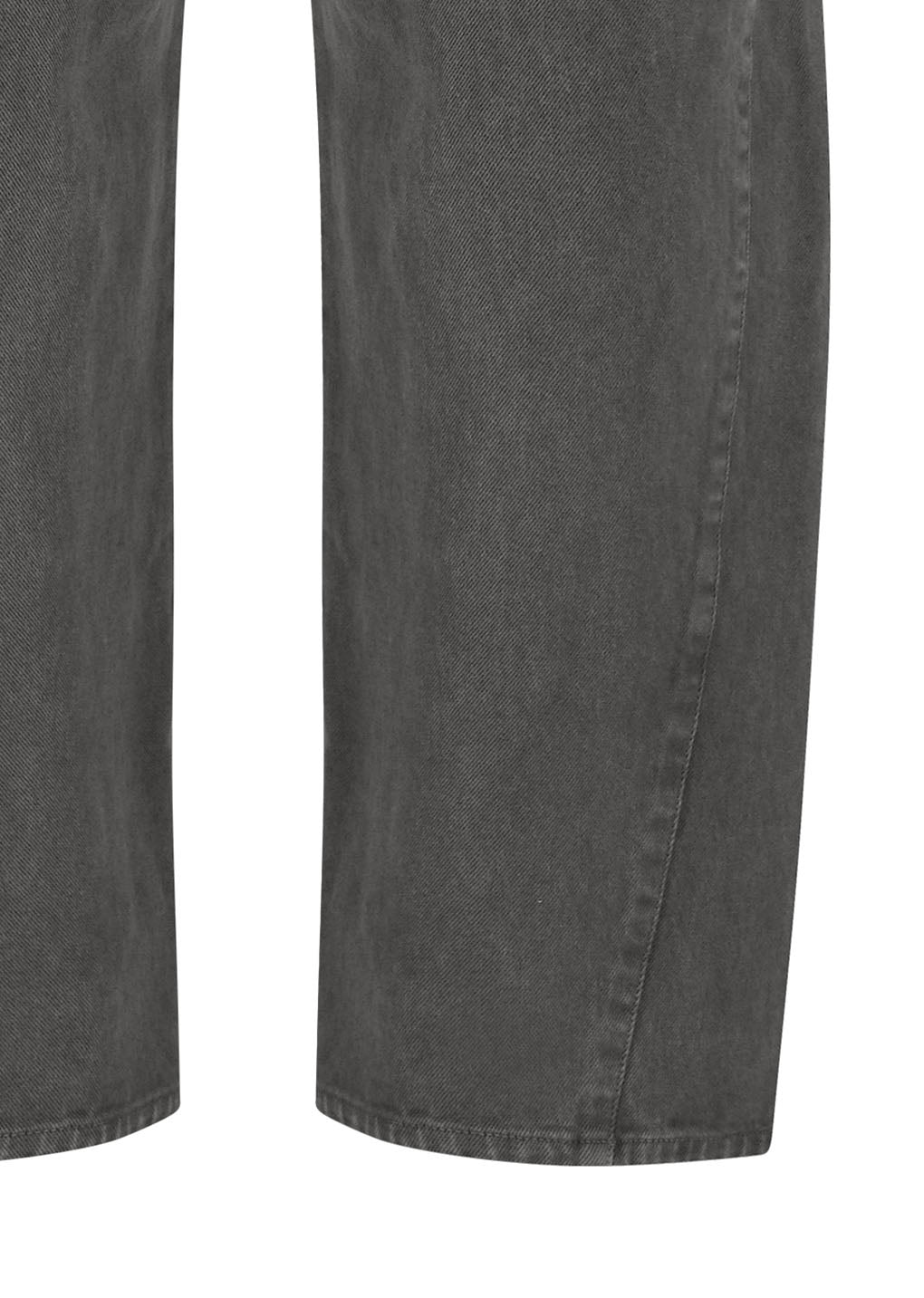 men's garments dyed curved seam denim, brown