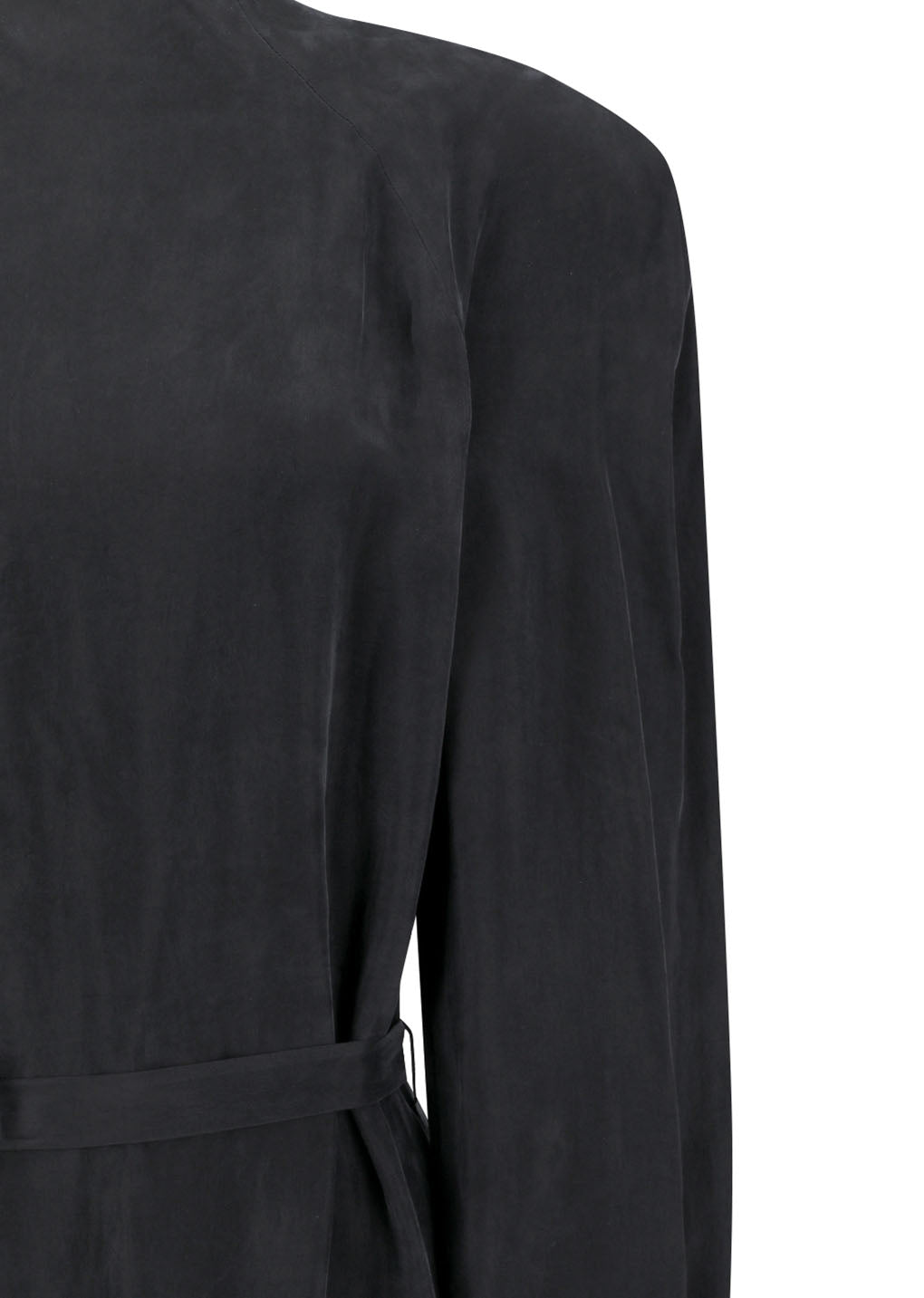 cupro raglan dress, black