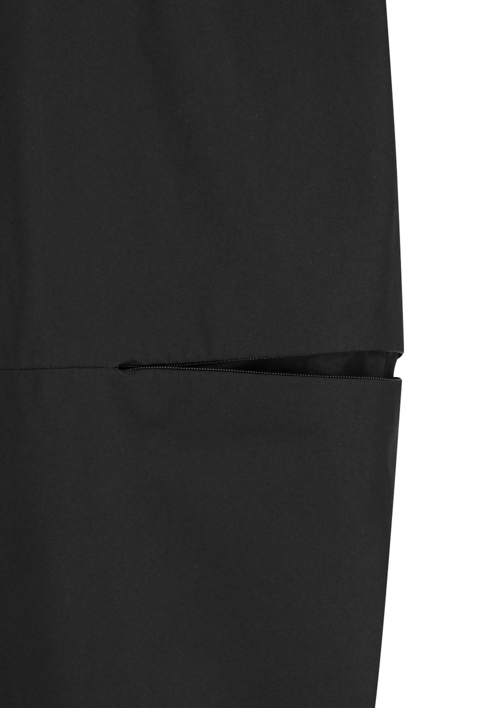 curved zip pants, black