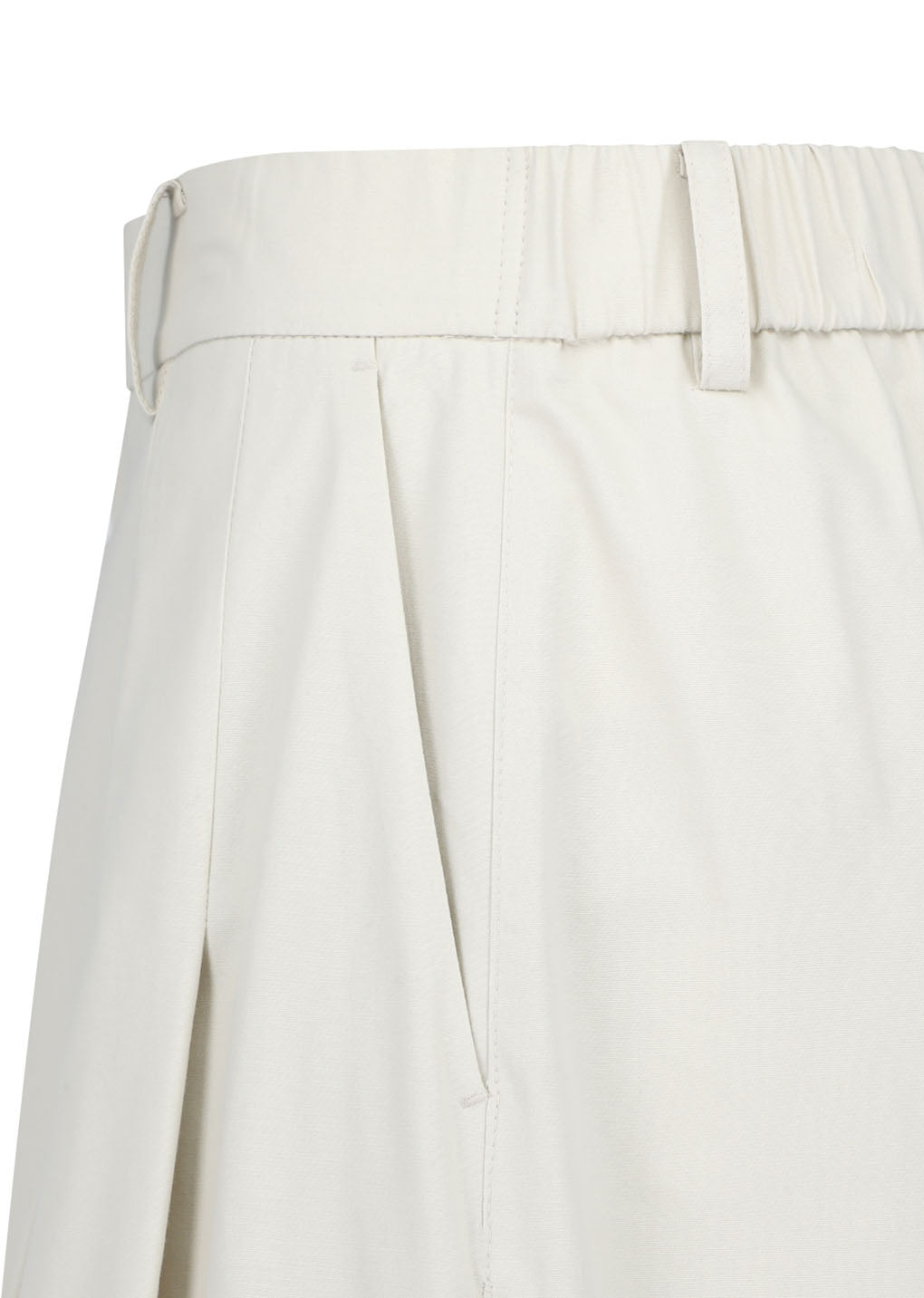 wide bermuda pants, ivory