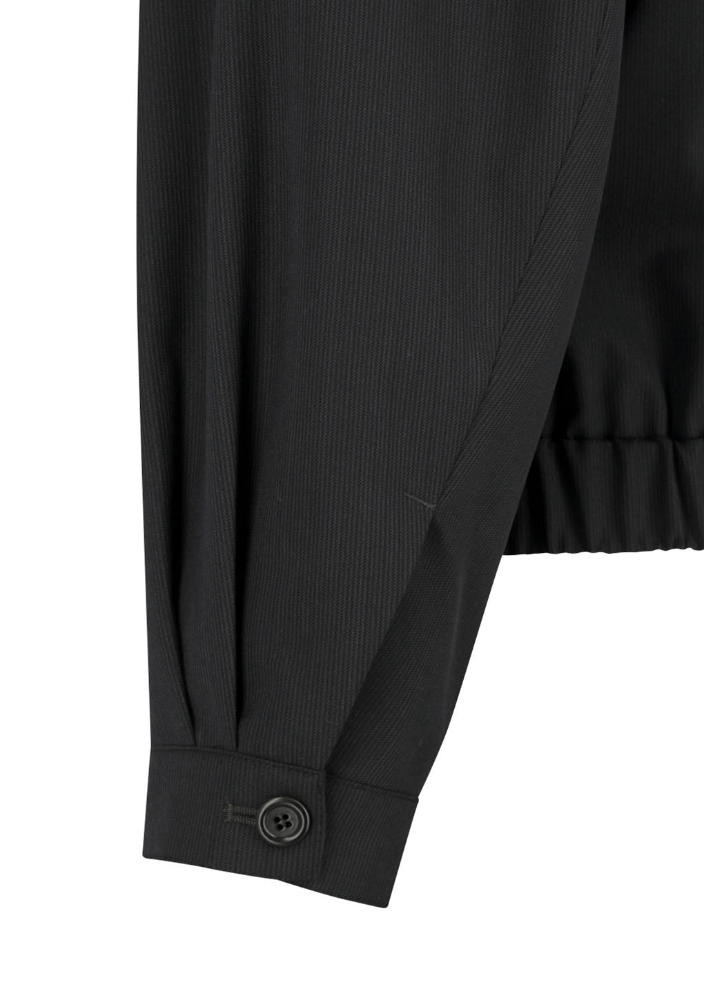 wool stripe zip-up jumper, black