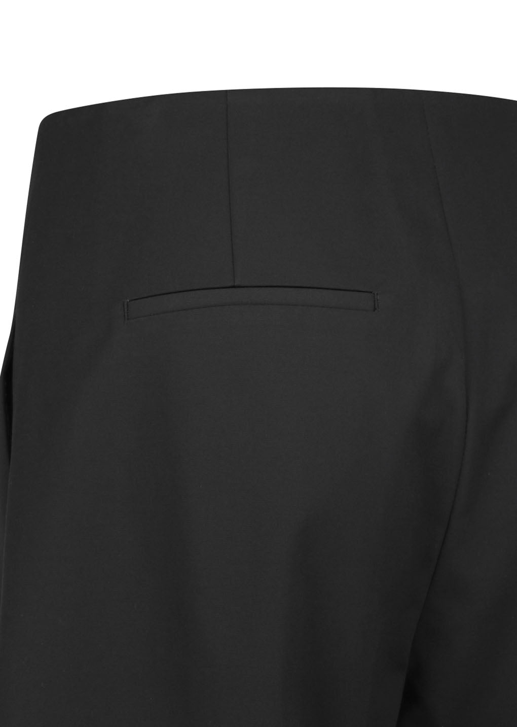 curved capri pants, black