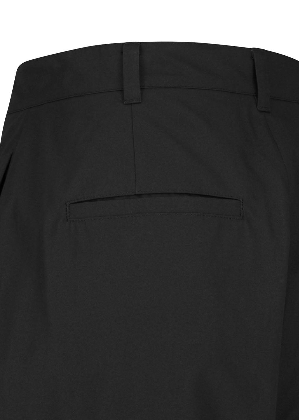 curved zip pants, black