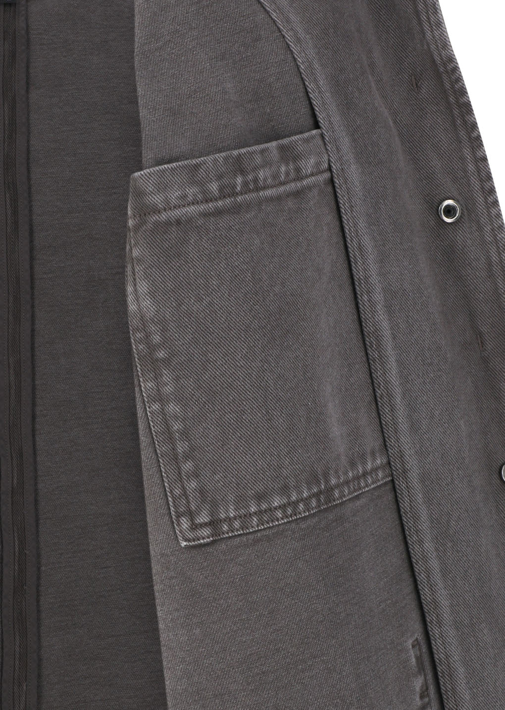 garments dyed pocket denim jacket, brown