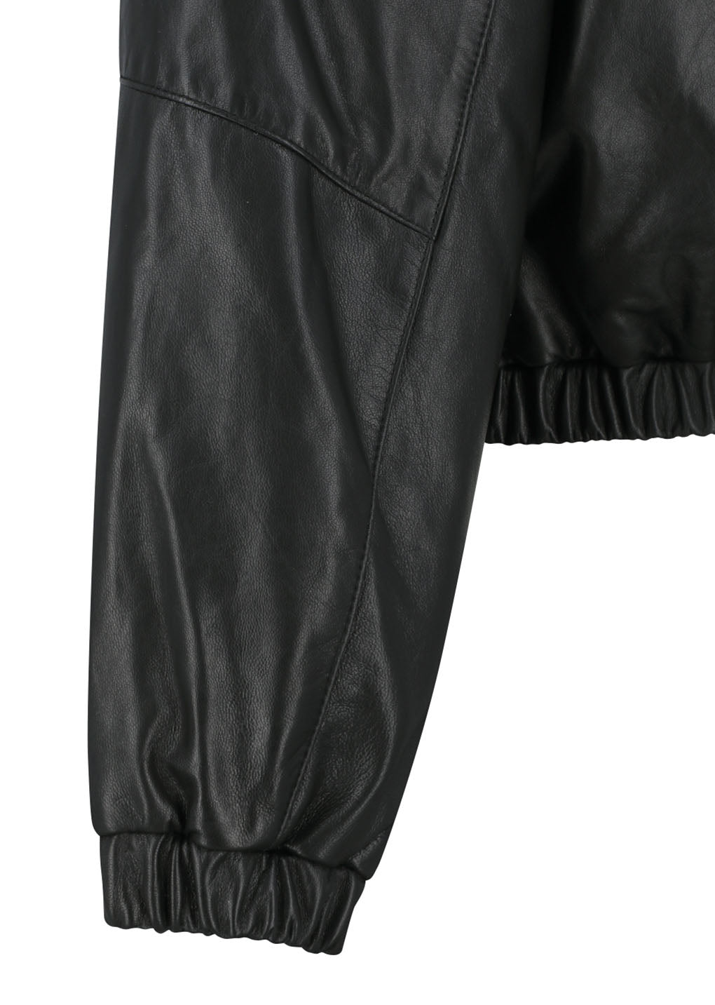 lamb skin leather hood jumper, black