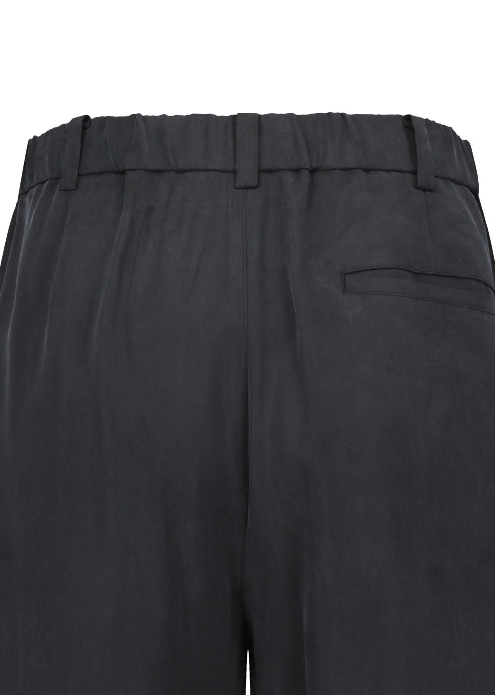 men's cupro two tuck wide pants, black