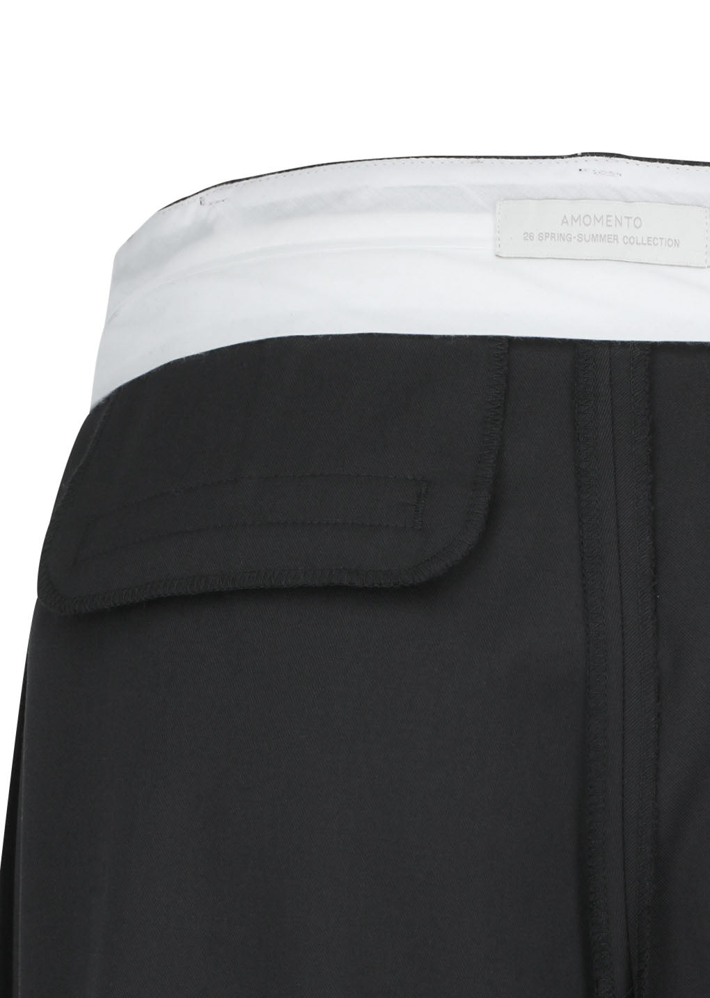 wide tuck pants, black