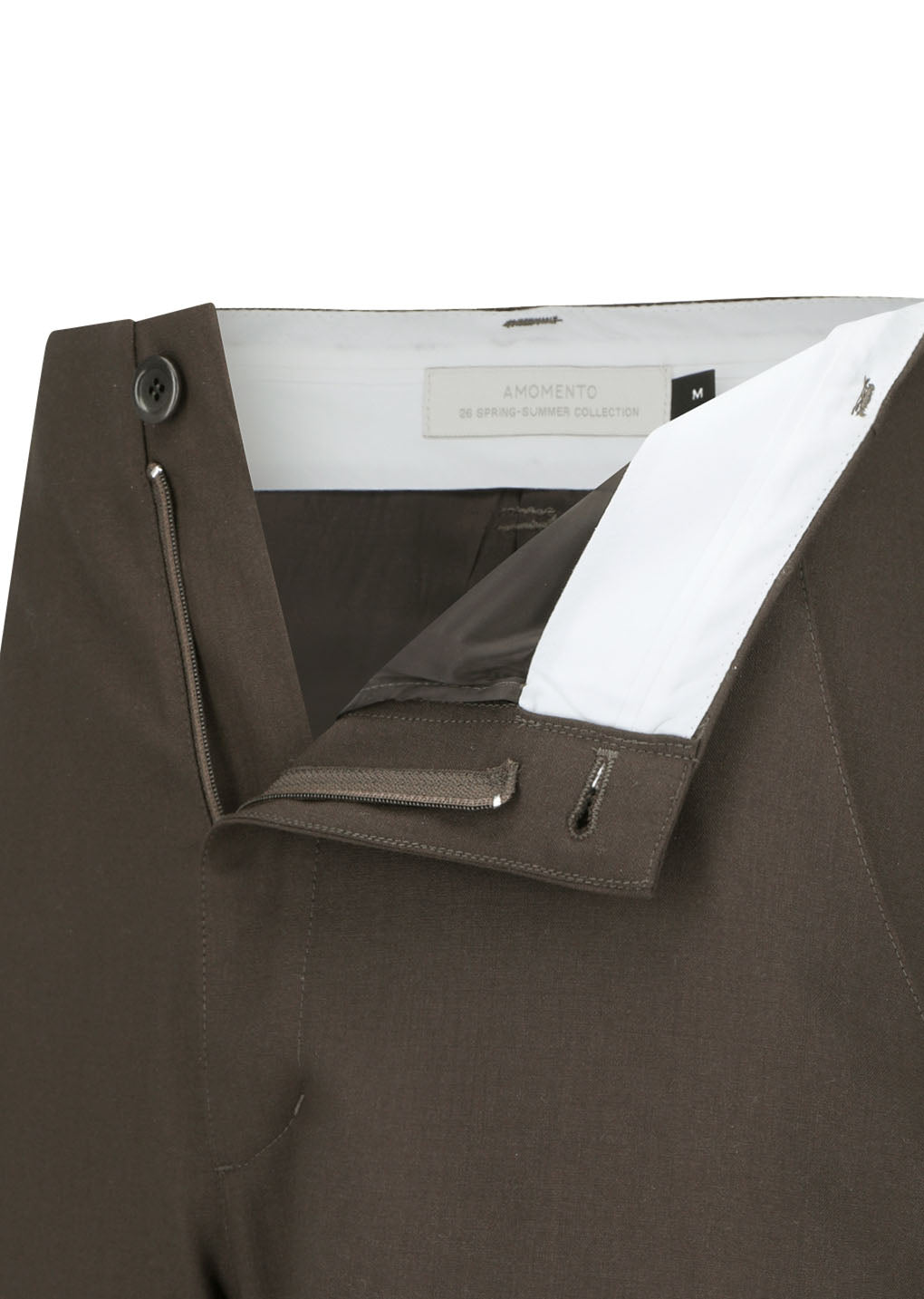 wool wide pants, khaki brown