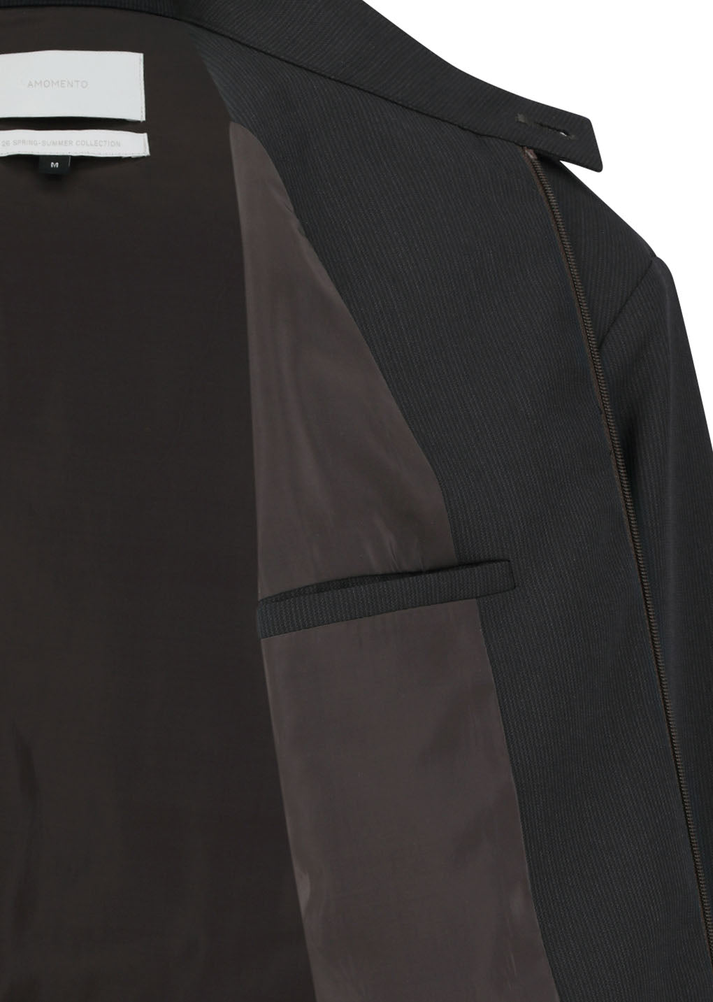 wool stripe zip-up jumper, black