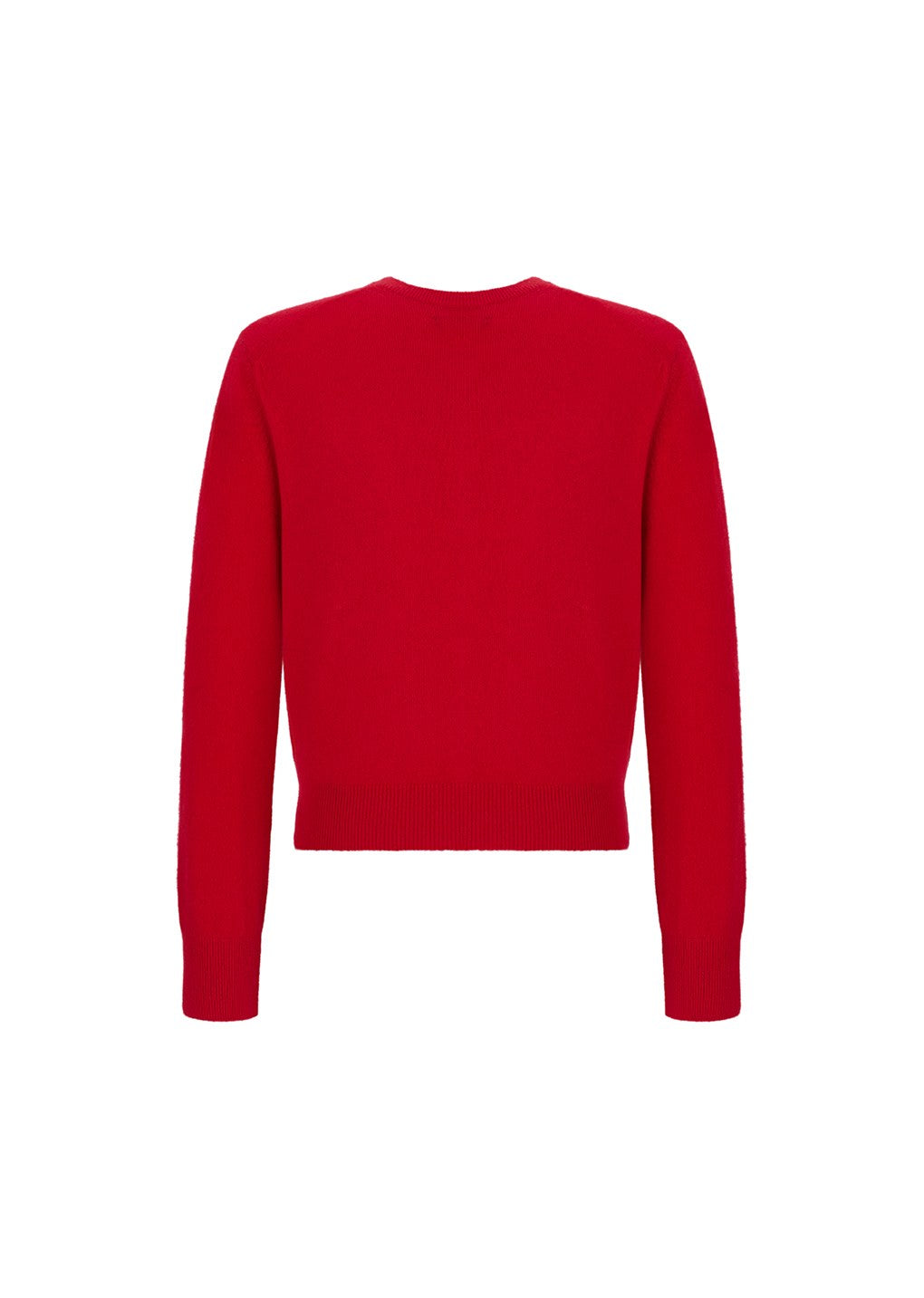 cashmere crewneck cardigan, red