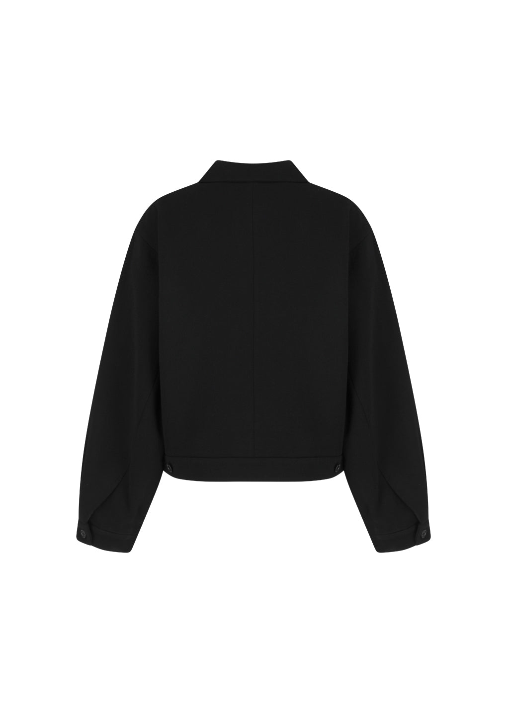 wool crop jacket, black