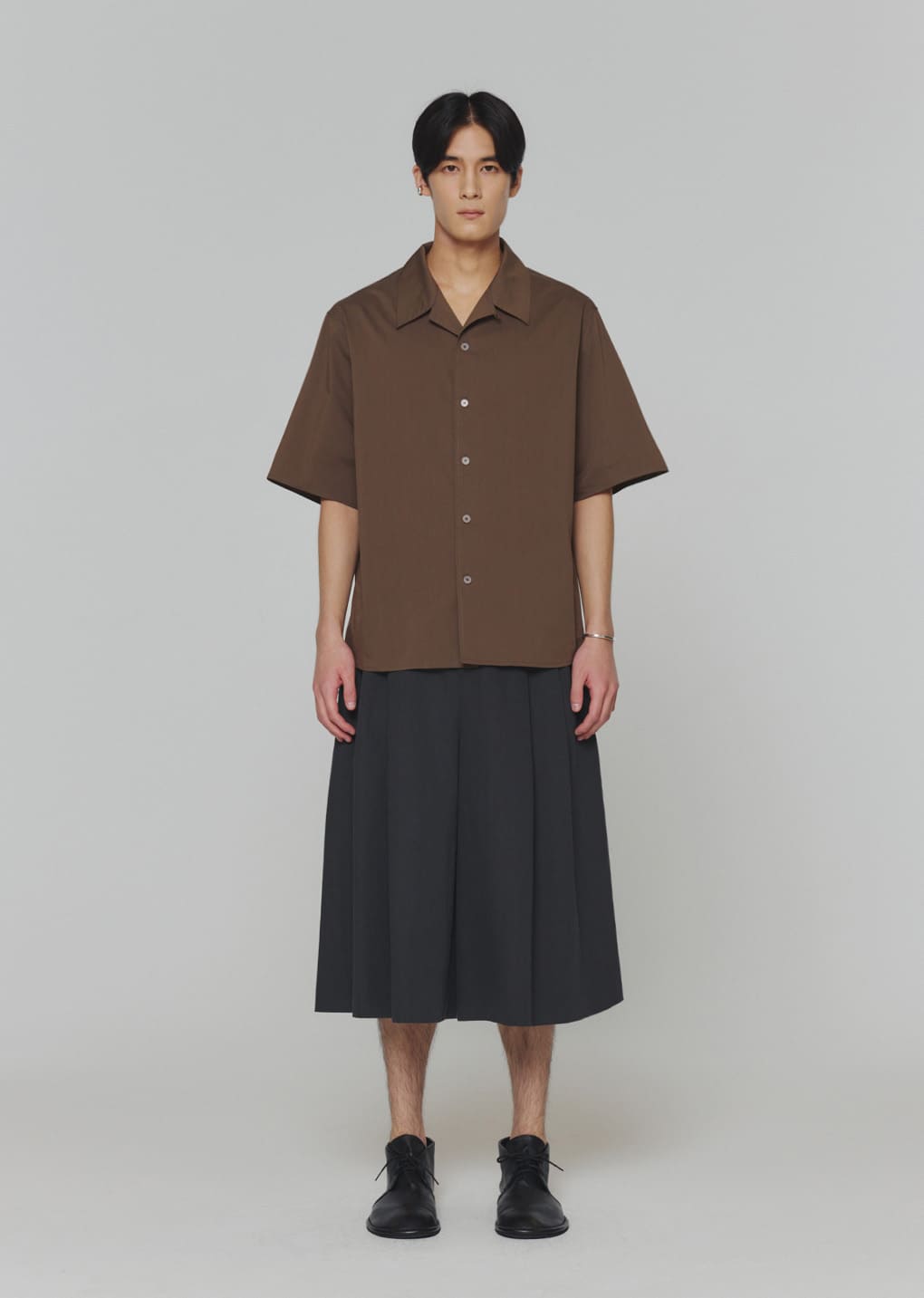 【新品】AMOMENT Open Collar Half Shirts サイズM AMOMENTO GLOBAL