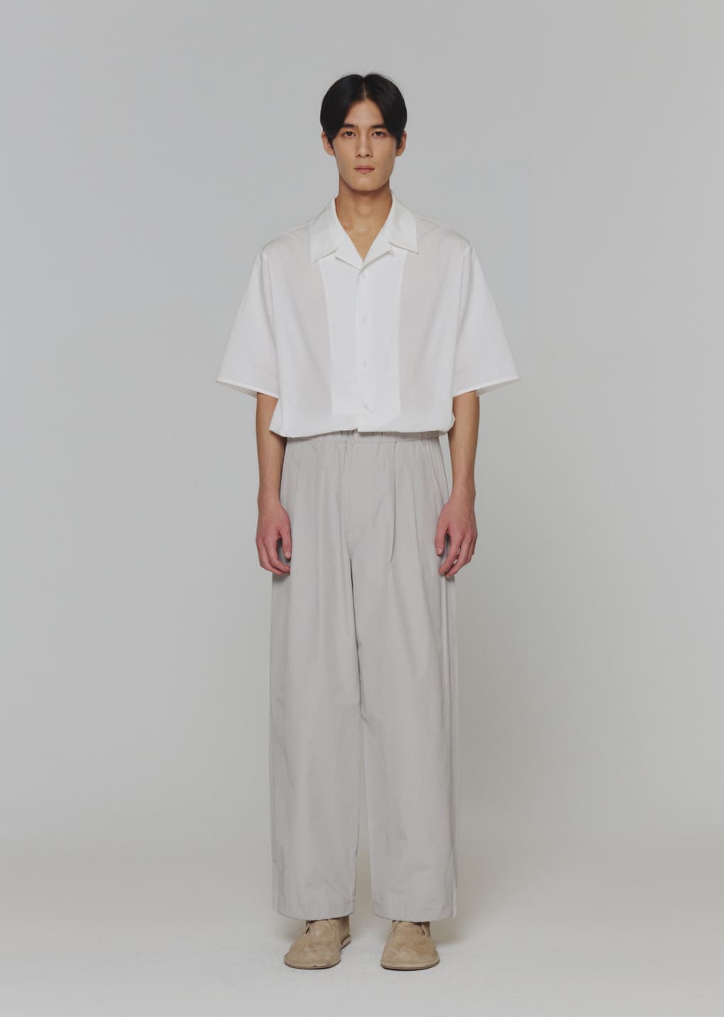 【新品】AMOMENT Open Collar Half Shirts サイズM AMOMENTO GLOBAL
