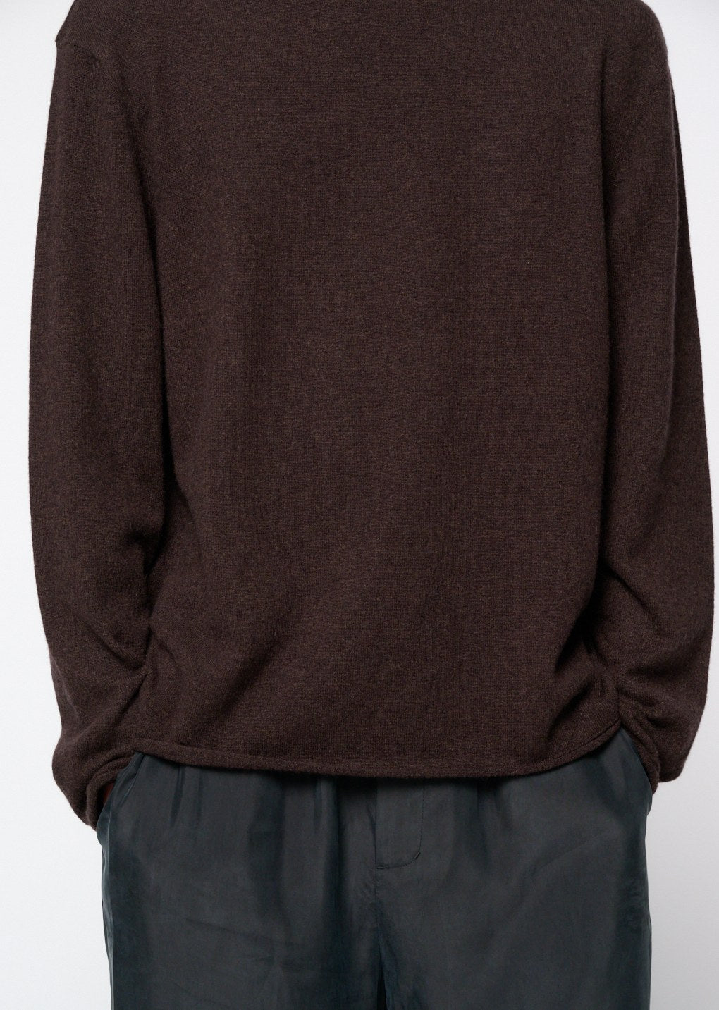 cashmere easy crewneck knit, brown