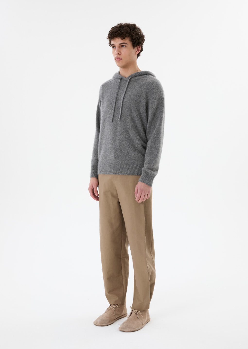 racoon hoodie knit, charcoal