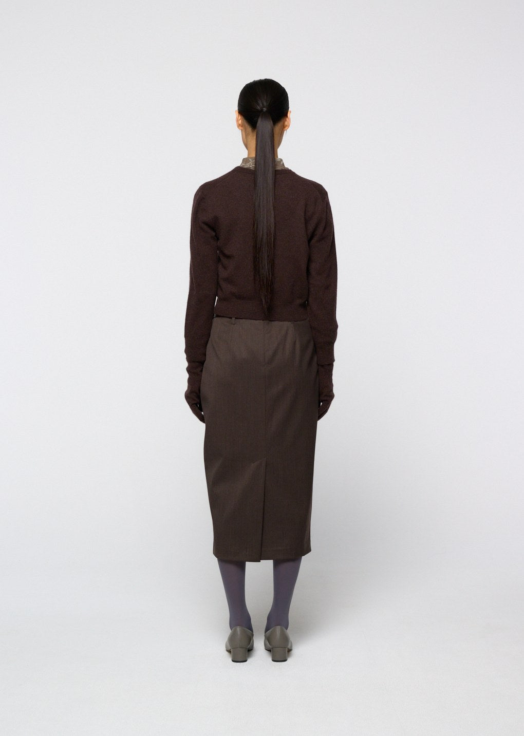 cashmere crewneck cardigan, brown